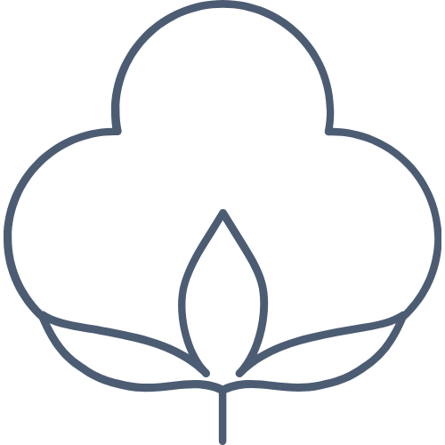 Outline of a cotton boll on a white background