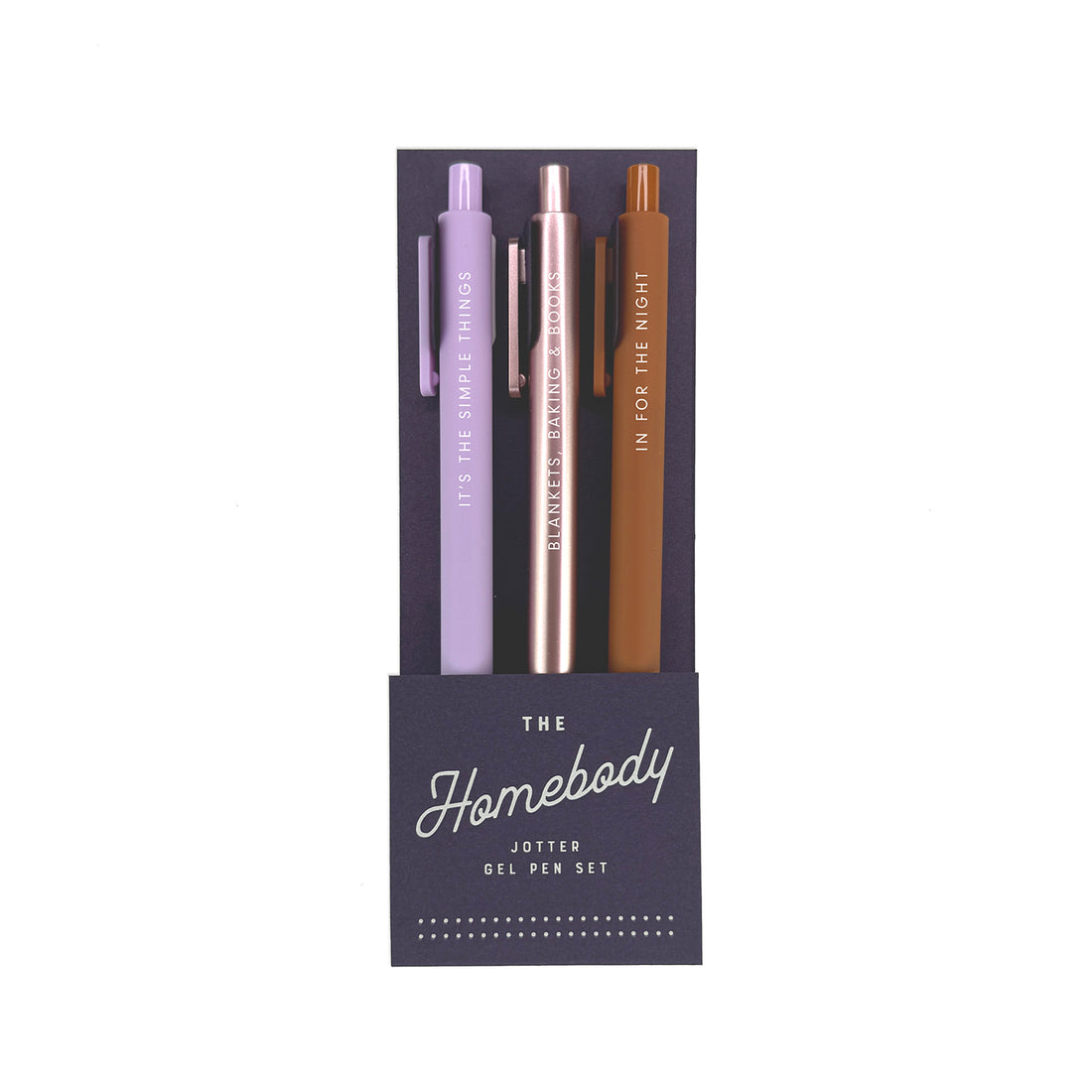 Set of three pens labeled &